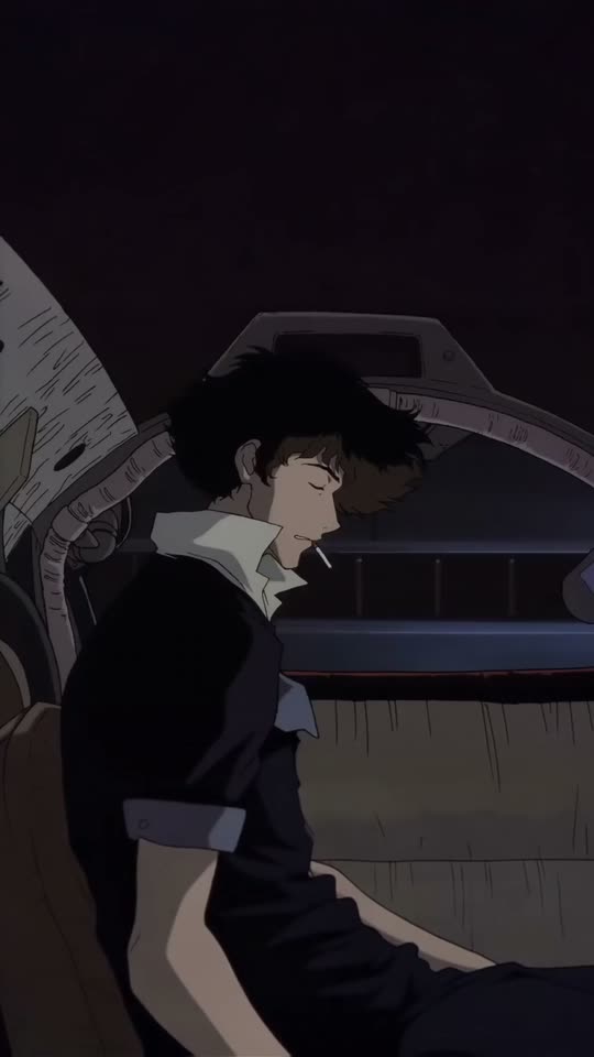 Cowboy Bebop reframed by Outpaint from 4:3 to vertical 9:16, with generated frame above and below the original footage