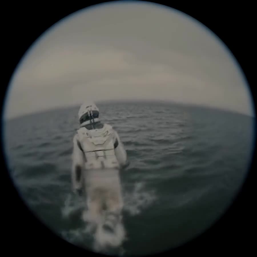Interstellar (2014) — 16:9 source reframed by Outpaint as a 180-degree fisheye dome